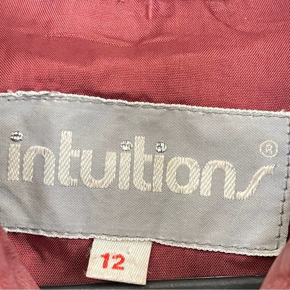 Vintage Intuitions Red Leather Long Sleeve Collared Jacket Size 12 - Picture 5 of 5